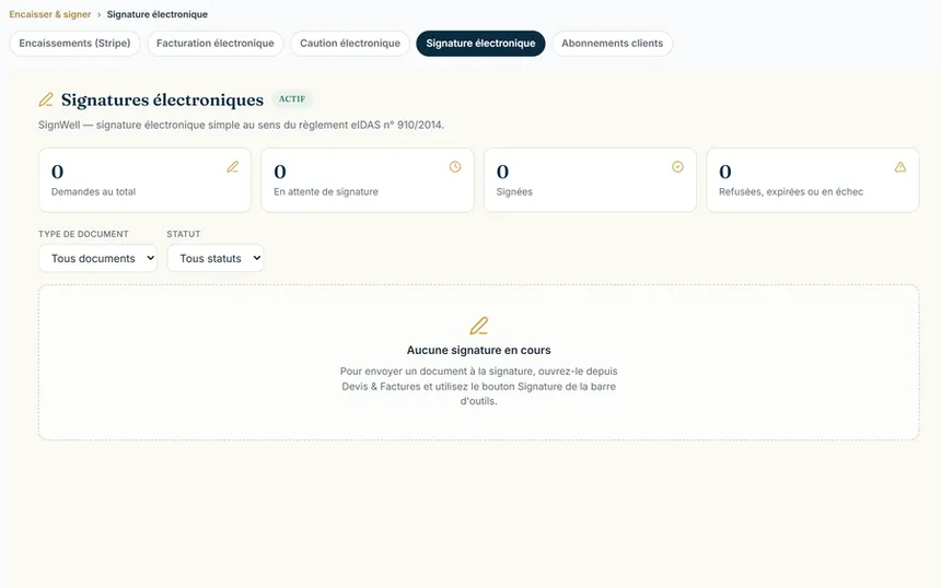 Les signatures électroniques des devis